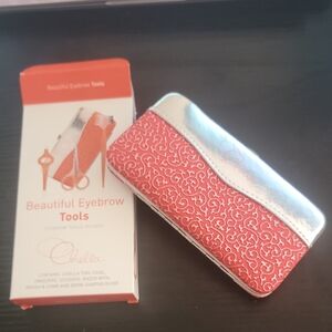 Chella Red and Silver Eyebrow Tool Kit